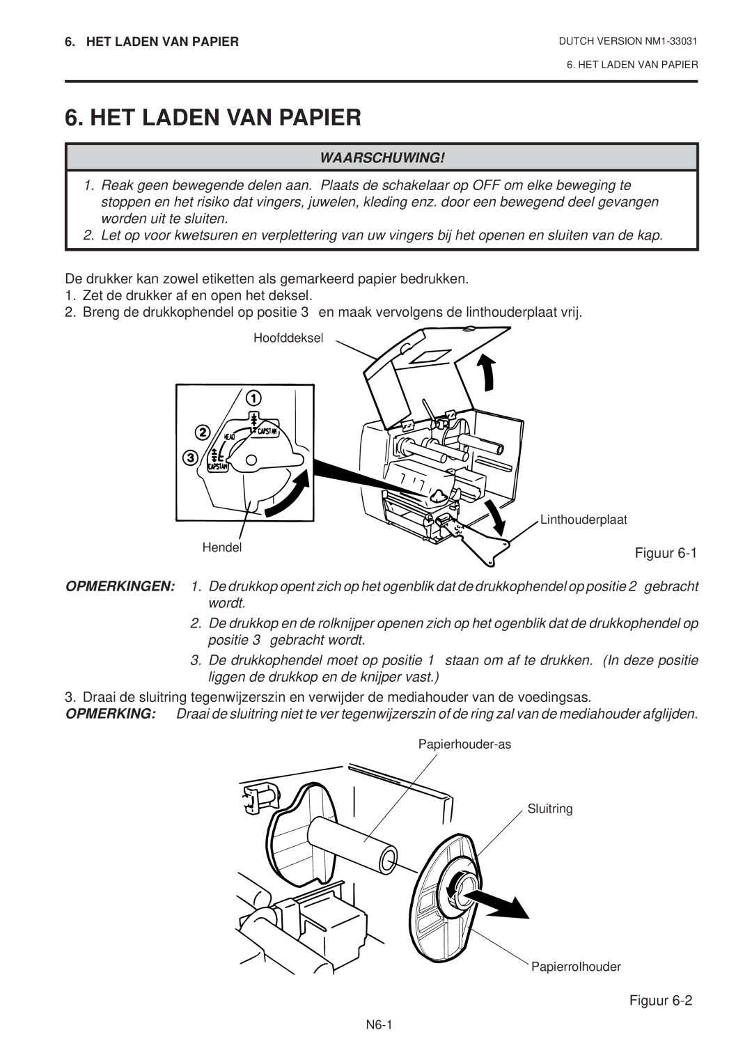 Toshiba B-570-QP Series owner manual HET Laden VAN Papier 