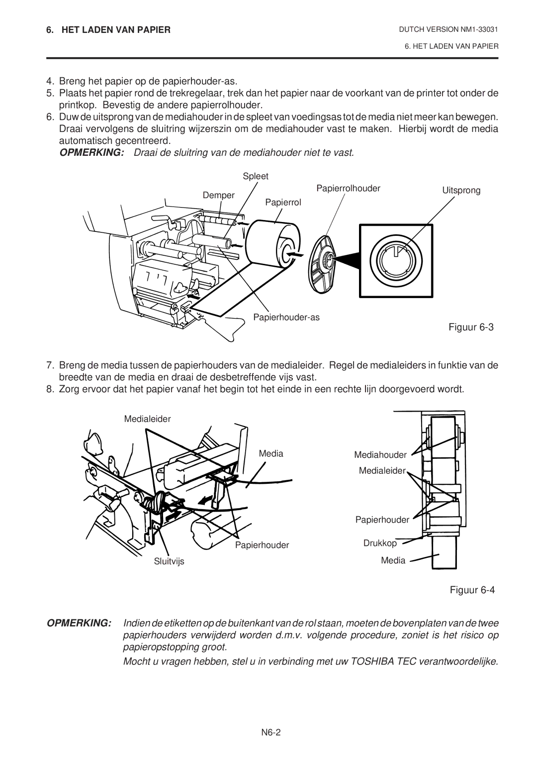 Toshiba B-570-QP Series owner manual Opmerking Draai de sluitring van de mediahouder niet te vast 