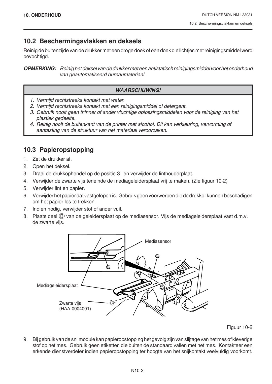 Toshiba B-570-QP Series owner manual Beschermingsvlakken en deksels, Papieropstopping 