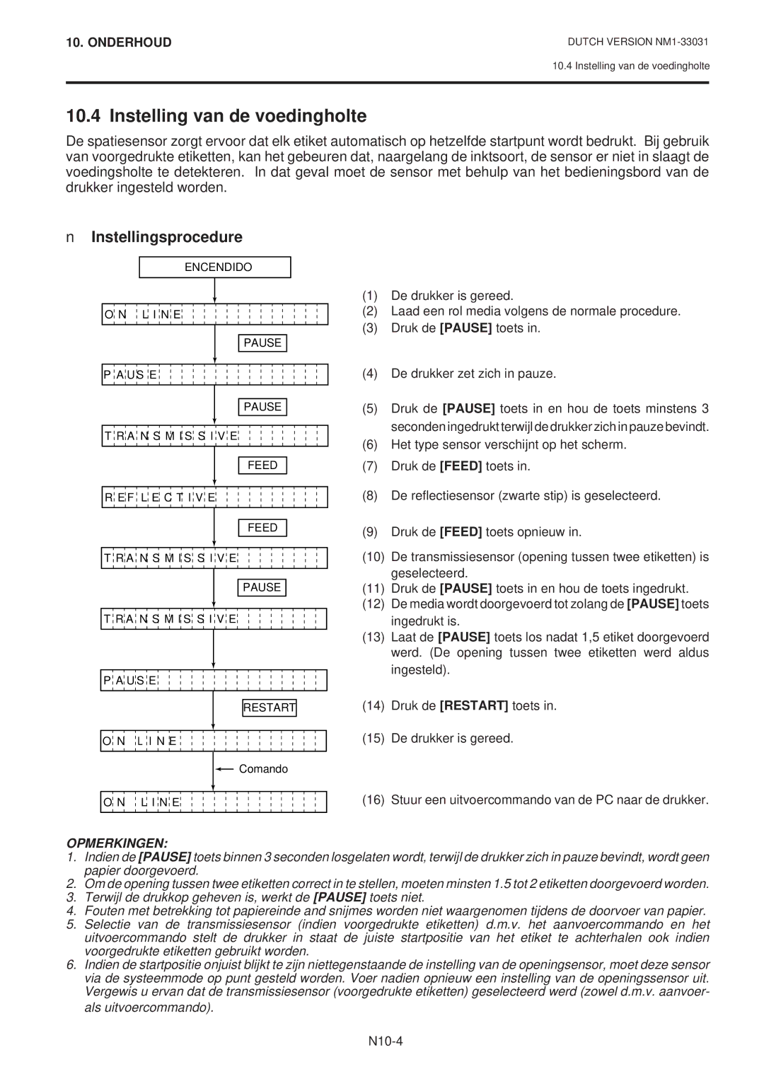 Toshiba B-570-QP Series owner manual Instelling van de voedingholte, Instellingsprocedure 