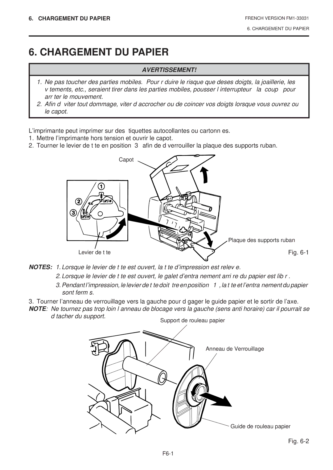 Toshiba B-570-QP Series owner manual Chargement DU Papier, Détacher du support 