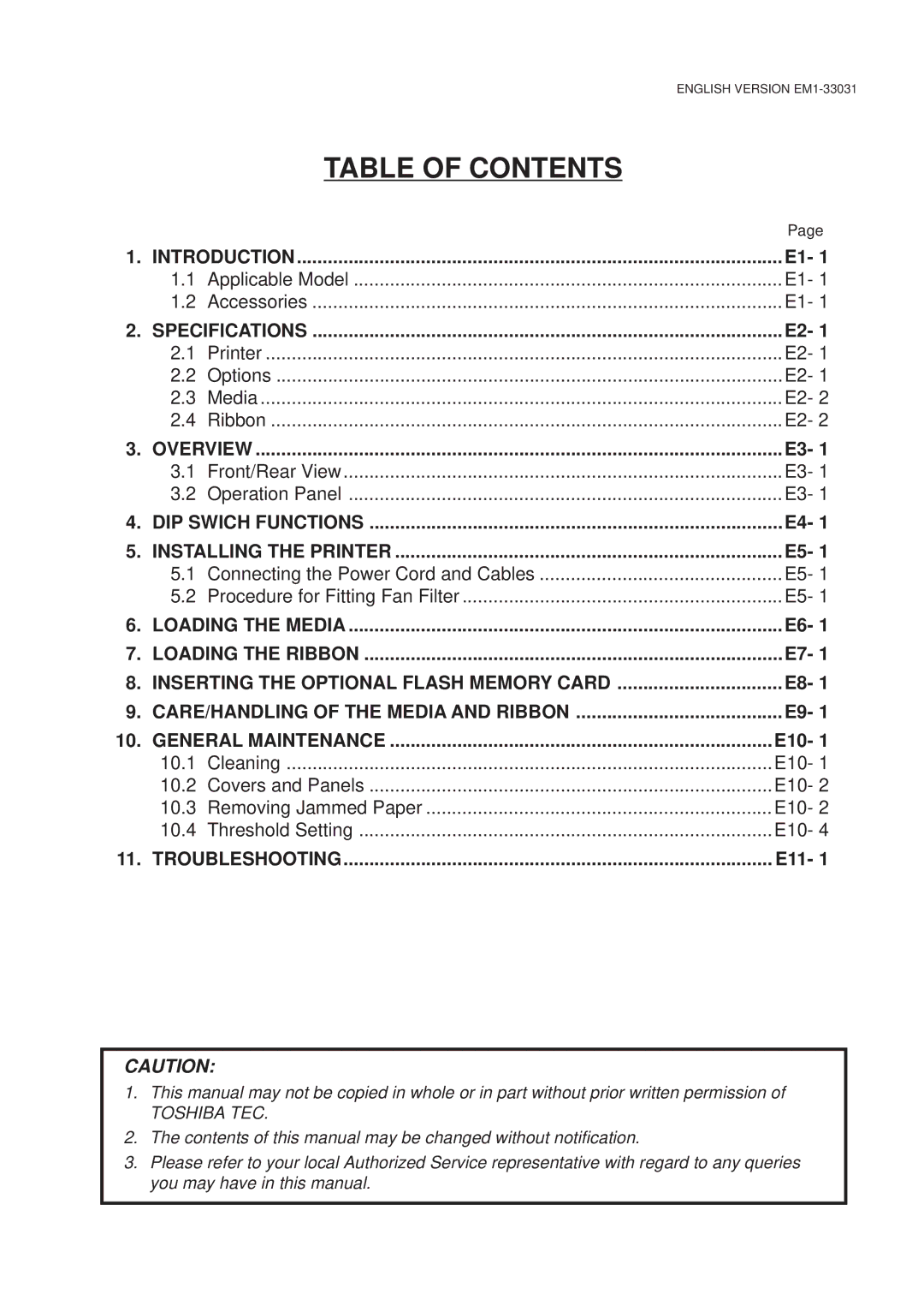 Toshiba B-570-QP Series owner manual Table of Contents 