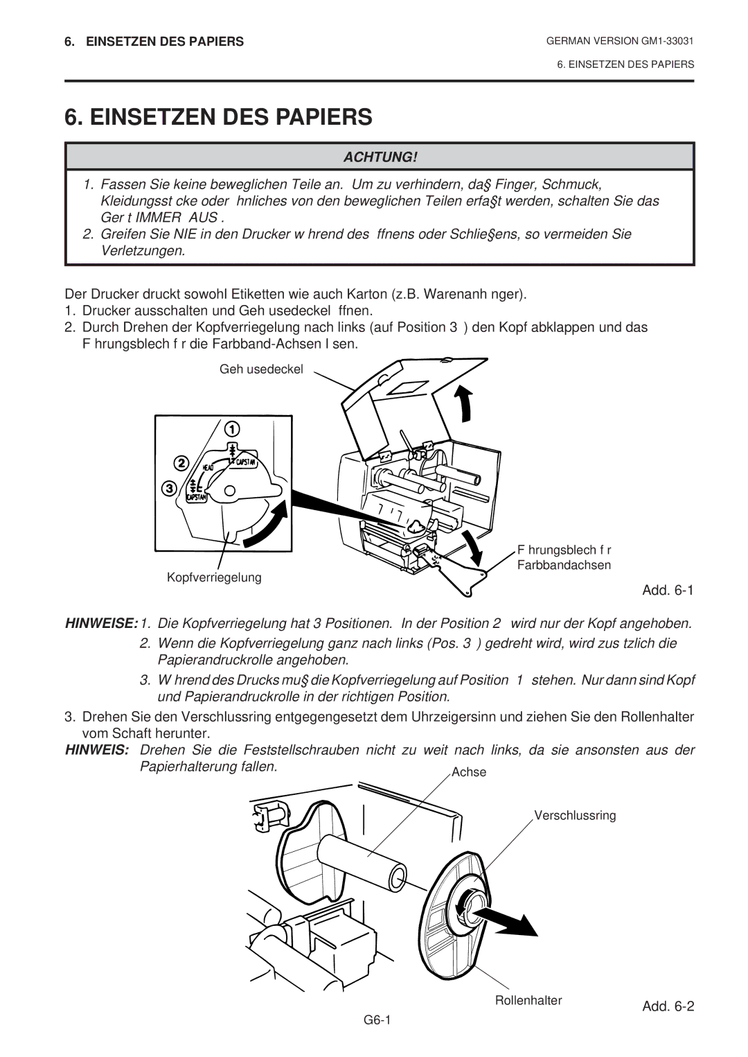 Toshiba B-570-QP Series owner manual Einsetzen DES Papiers, Add 