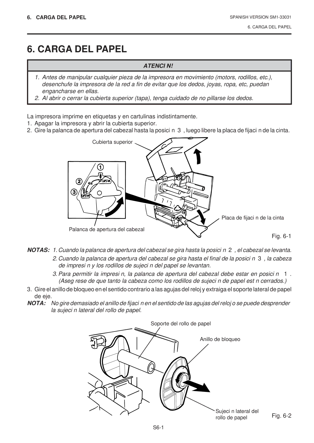 Toshiba B-570-QP Series owner manual Carga DEL Papel 