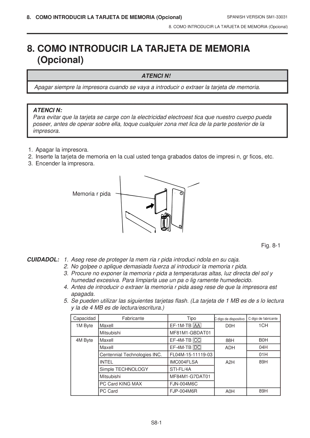 Toshiba B-570-QP Series owner manual Como Introducir LA Tarjeta DE Memoria Opcional 