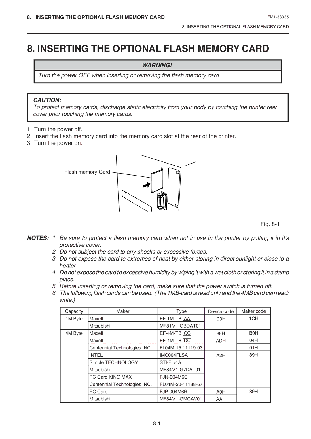 Toshiba B-570-QQ owner manual Inserting the Optional Flash Memory Card, STI-FL/4A 