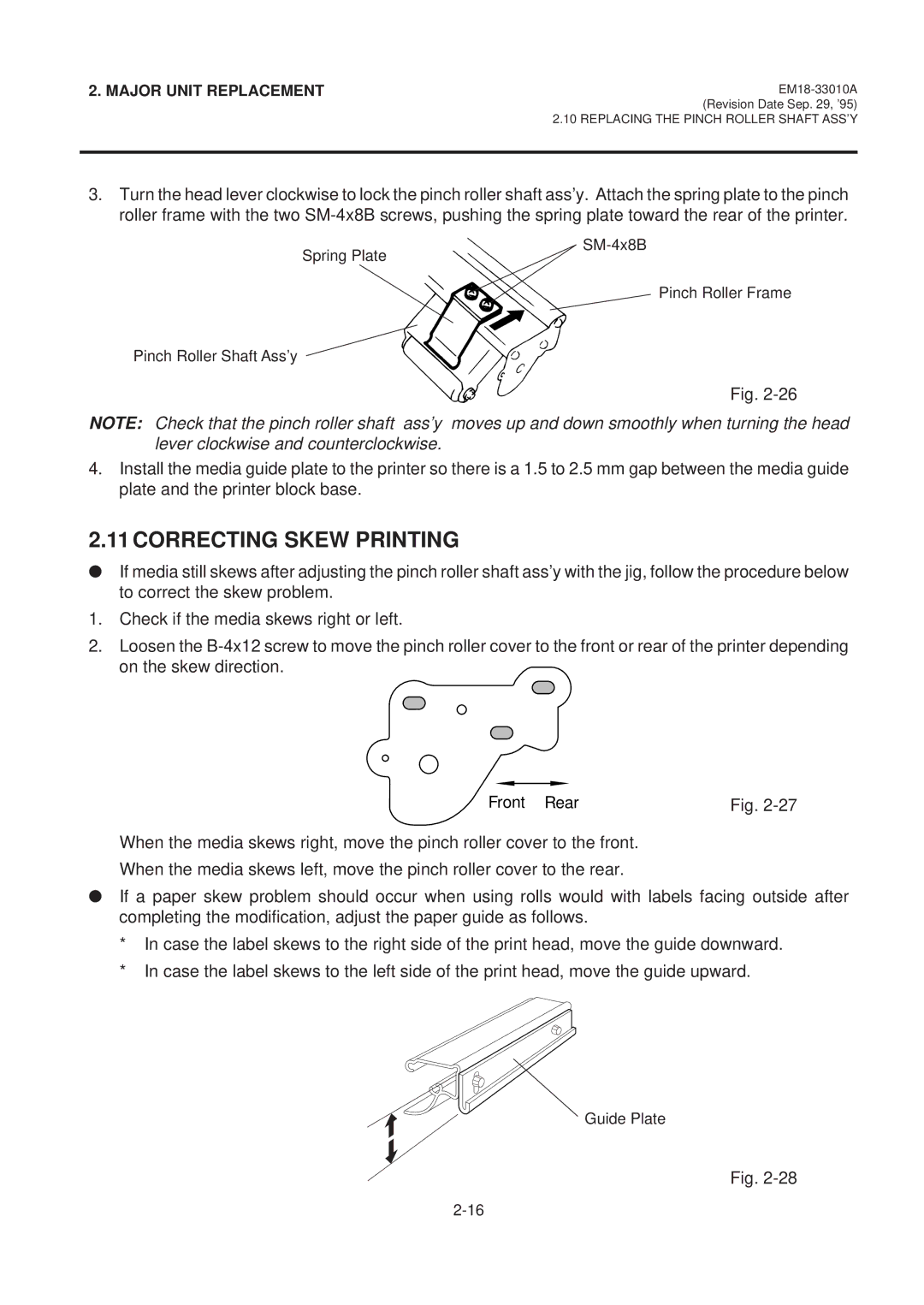 Toshiba B-570 manual Correcting Skew Printing 