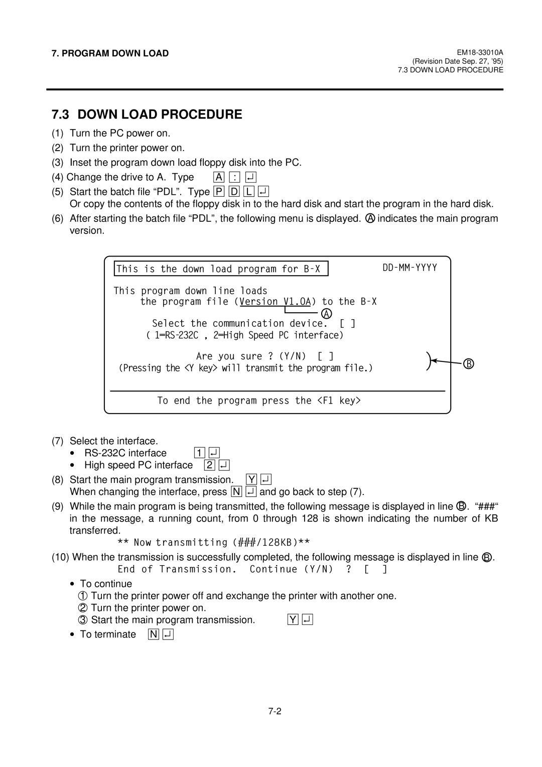 Toshiba B-570 manual Down Load Procedure, Dd-Mm-Yyyy 