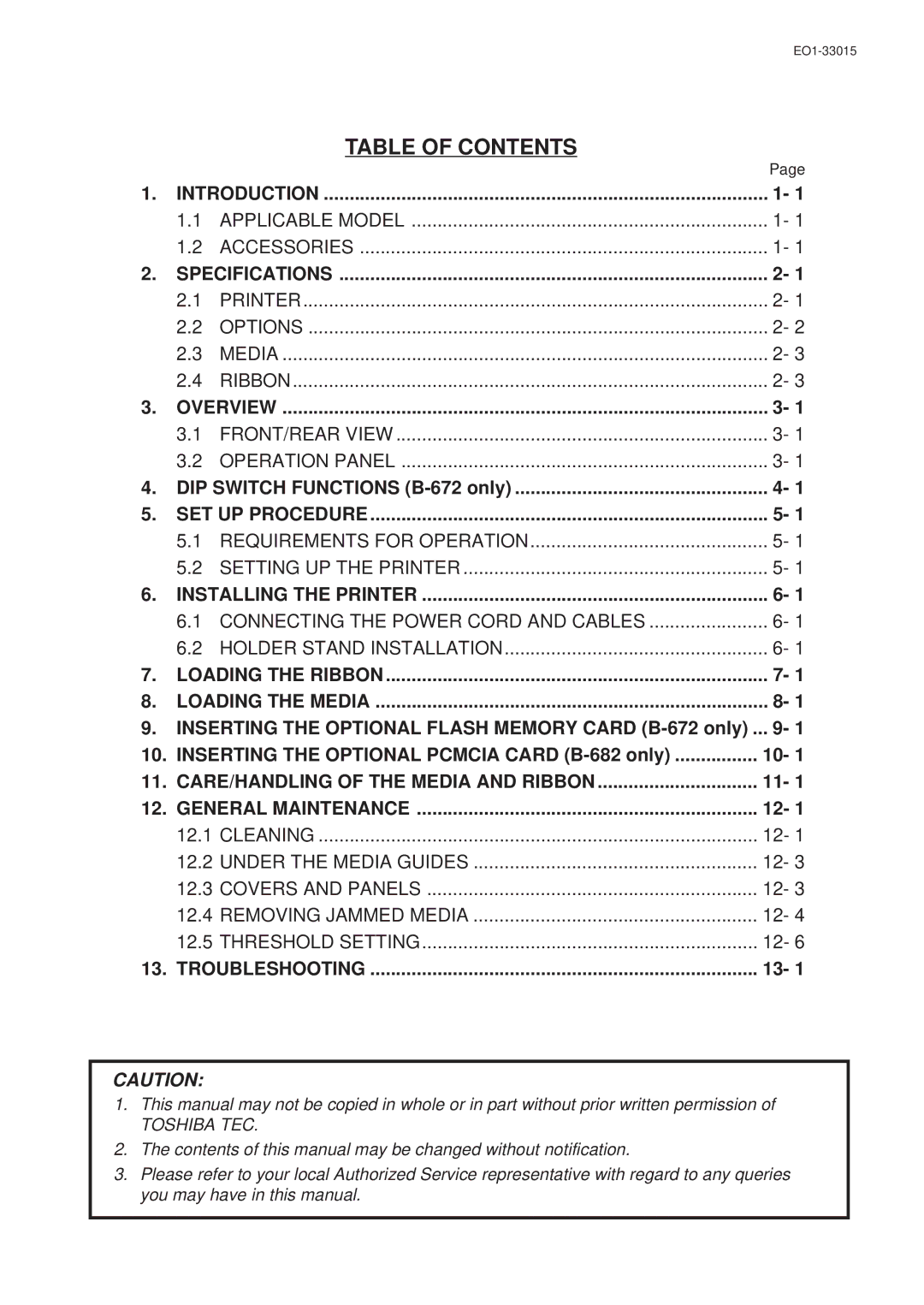 Toshiba B-680-QQ, B-670-QQ owner manual Table of Contents 