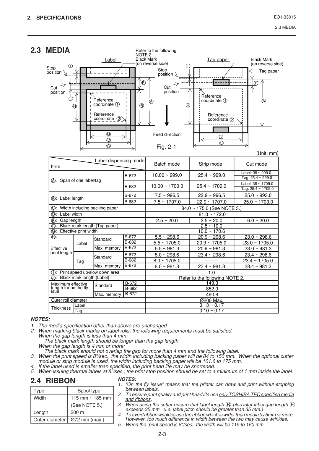 Toshiba B-680-QQ, B-670-QQ owner manual Media, Ribbon 