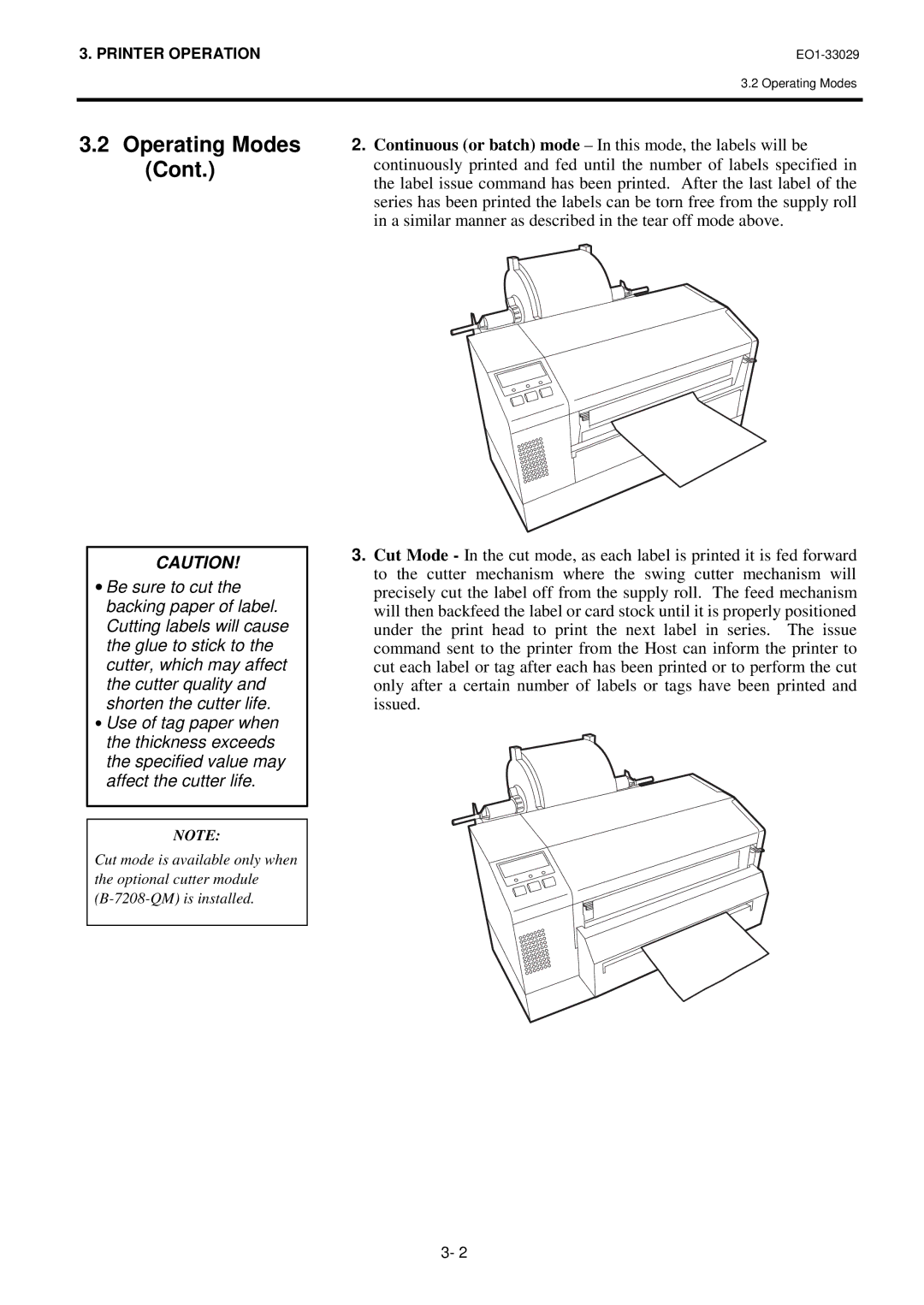 Toshiba B-850 owner manual Operating Modes 