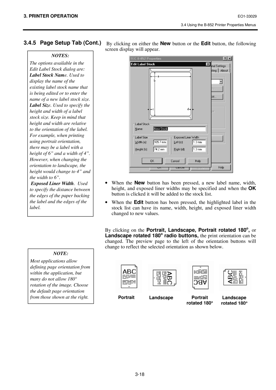 Toshiba B-850 owner manual Portrait Landscape Rotated 