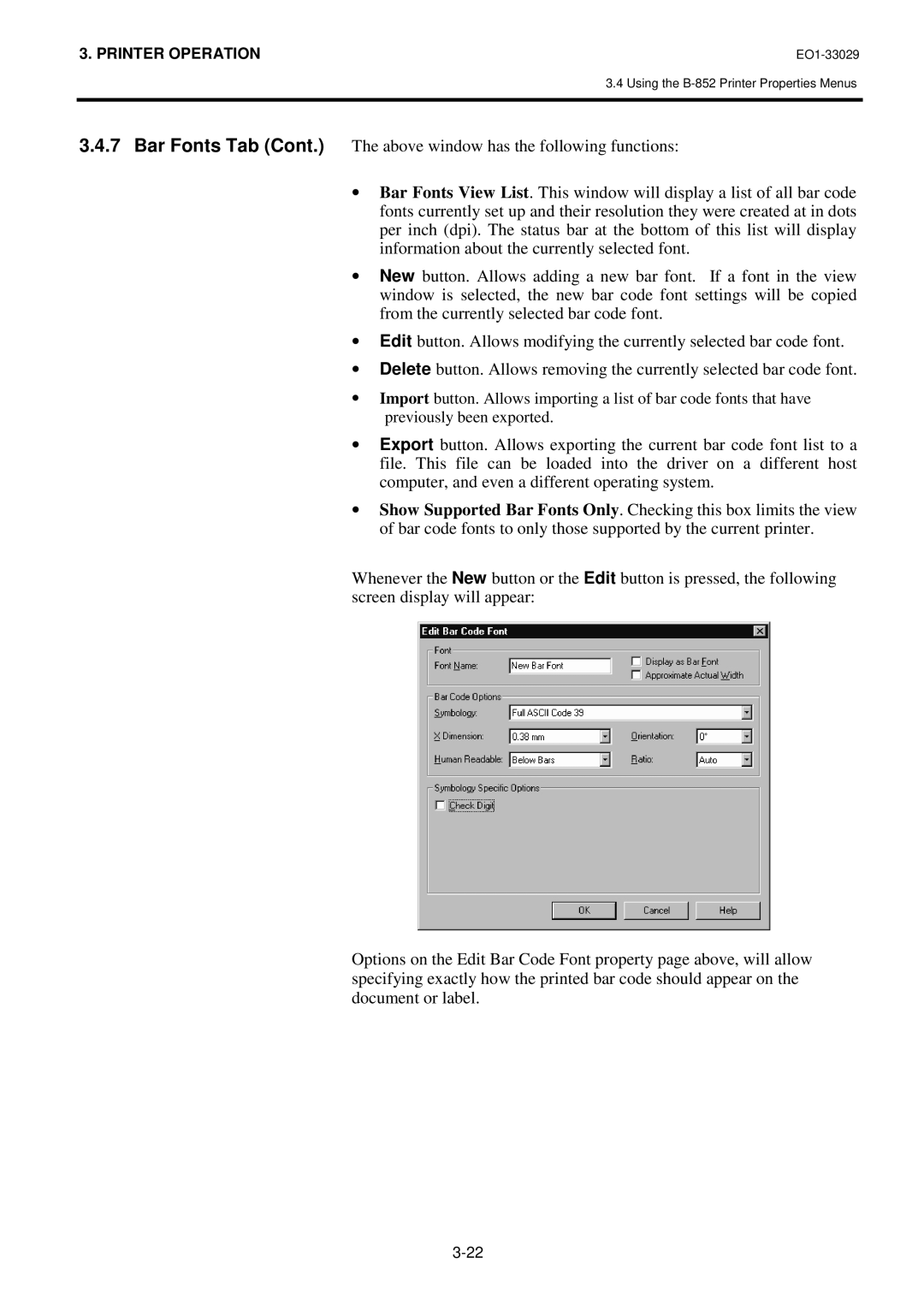 Toshiba B-850 owner manual Printer Operation 