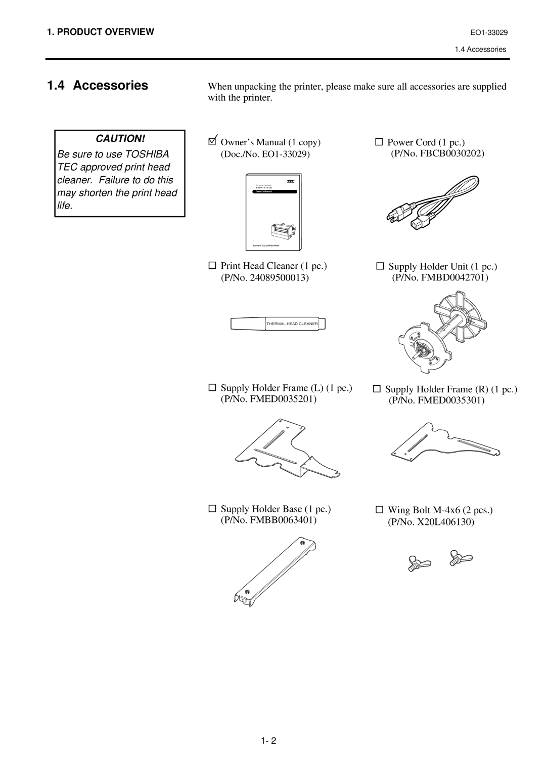 Toshiba B-850 owner manual Accessories 