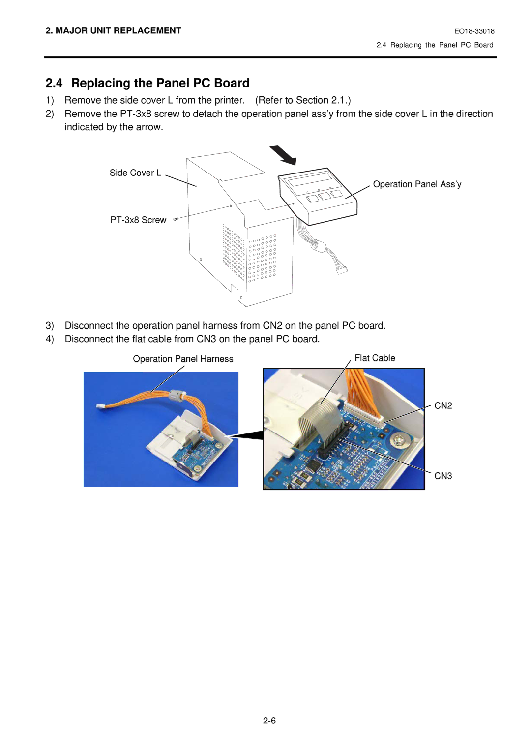 Toshiba B-852-R manual Replacing the Panel PC Board 