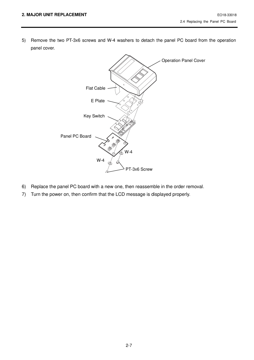 Toshiba B-852-R manual Major Unit Replacement 