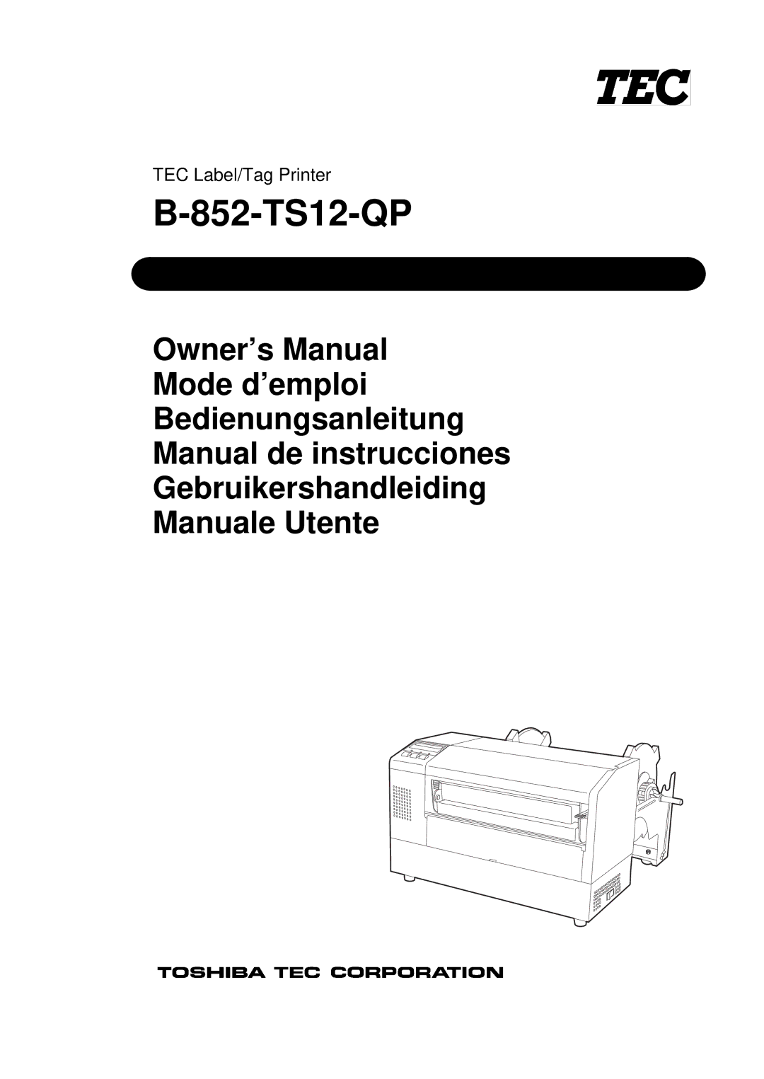 Toshiba B-852-TS12-QP owner manual 