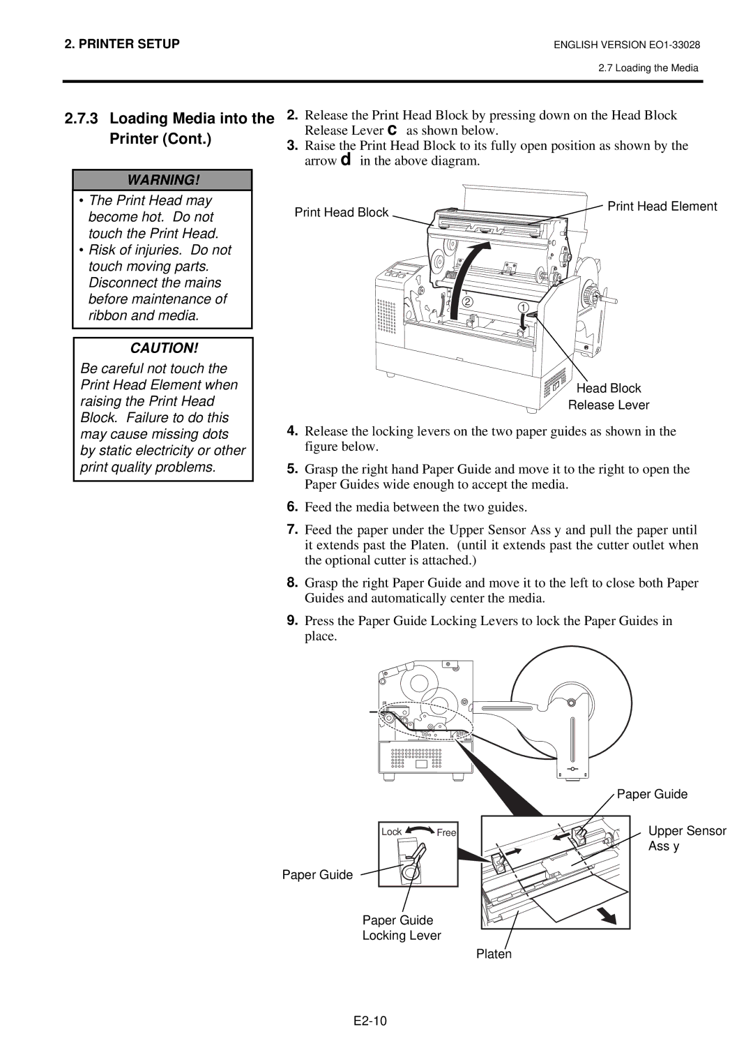 Toshiba B-852-TS12-QP owner manual Loading Media into the Printer 