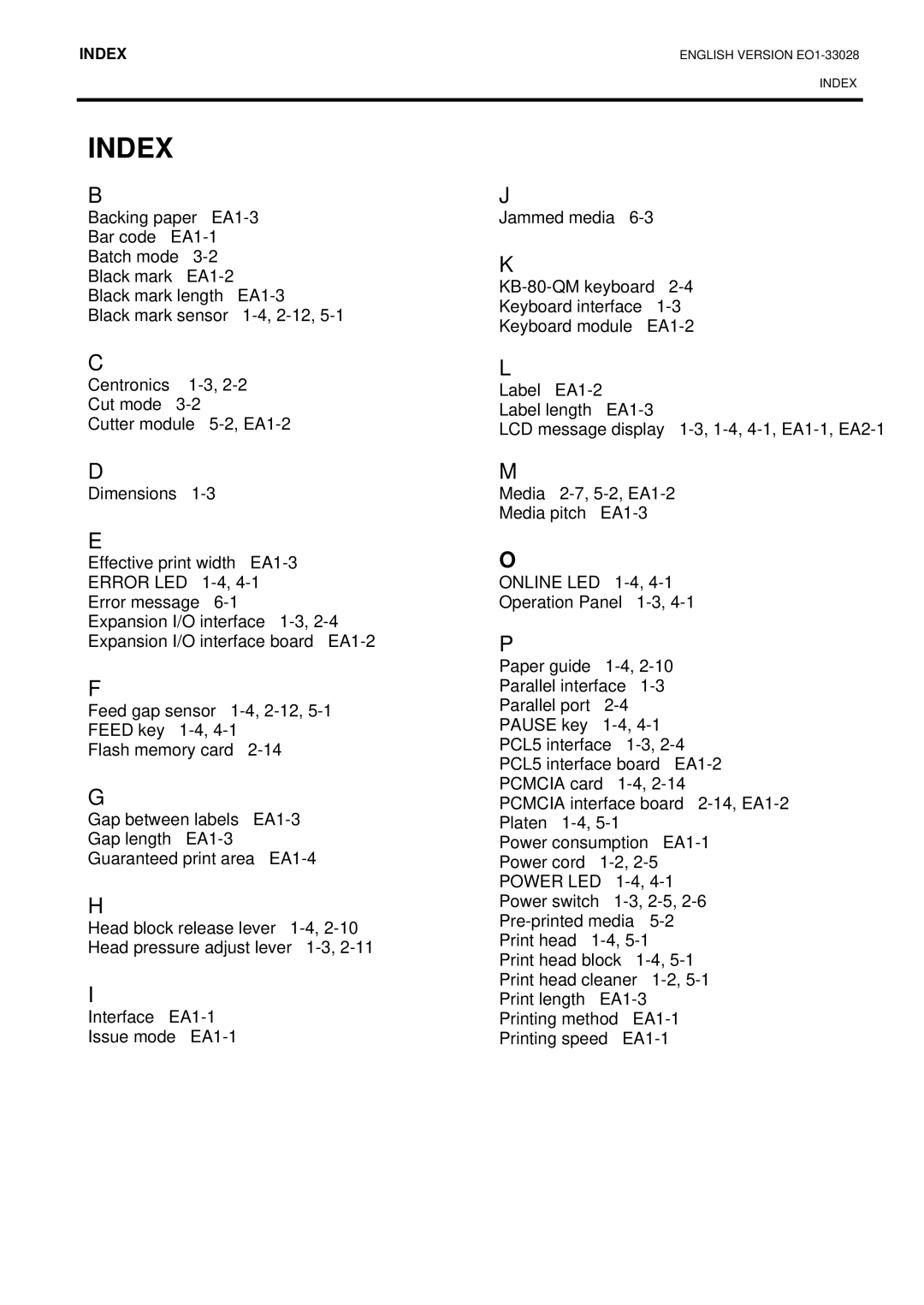 Toshiba B-852-TS12-QP owner manual Index 