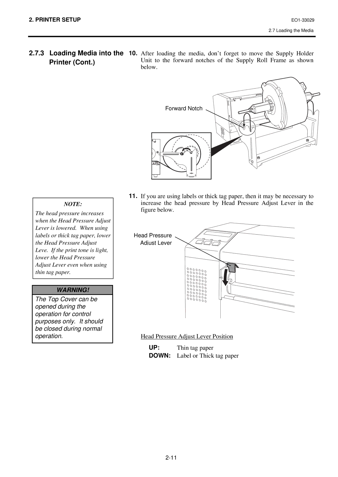 Toshiba B-852-TS12-QQ owner manual Printer, Below 