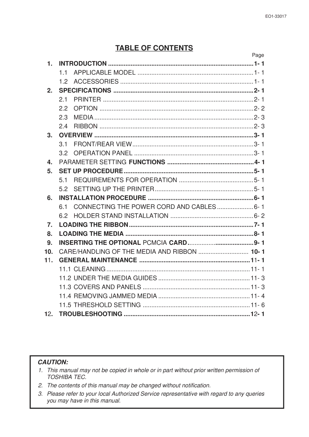 Toshiba B-880-QQ SERIES owner manual Table of Contents 