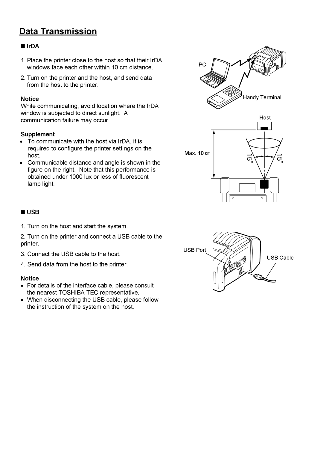 Toshiba B-EP4DL, B-EP2DL owner manual Data Transmission, „ IrDA, Supplement 