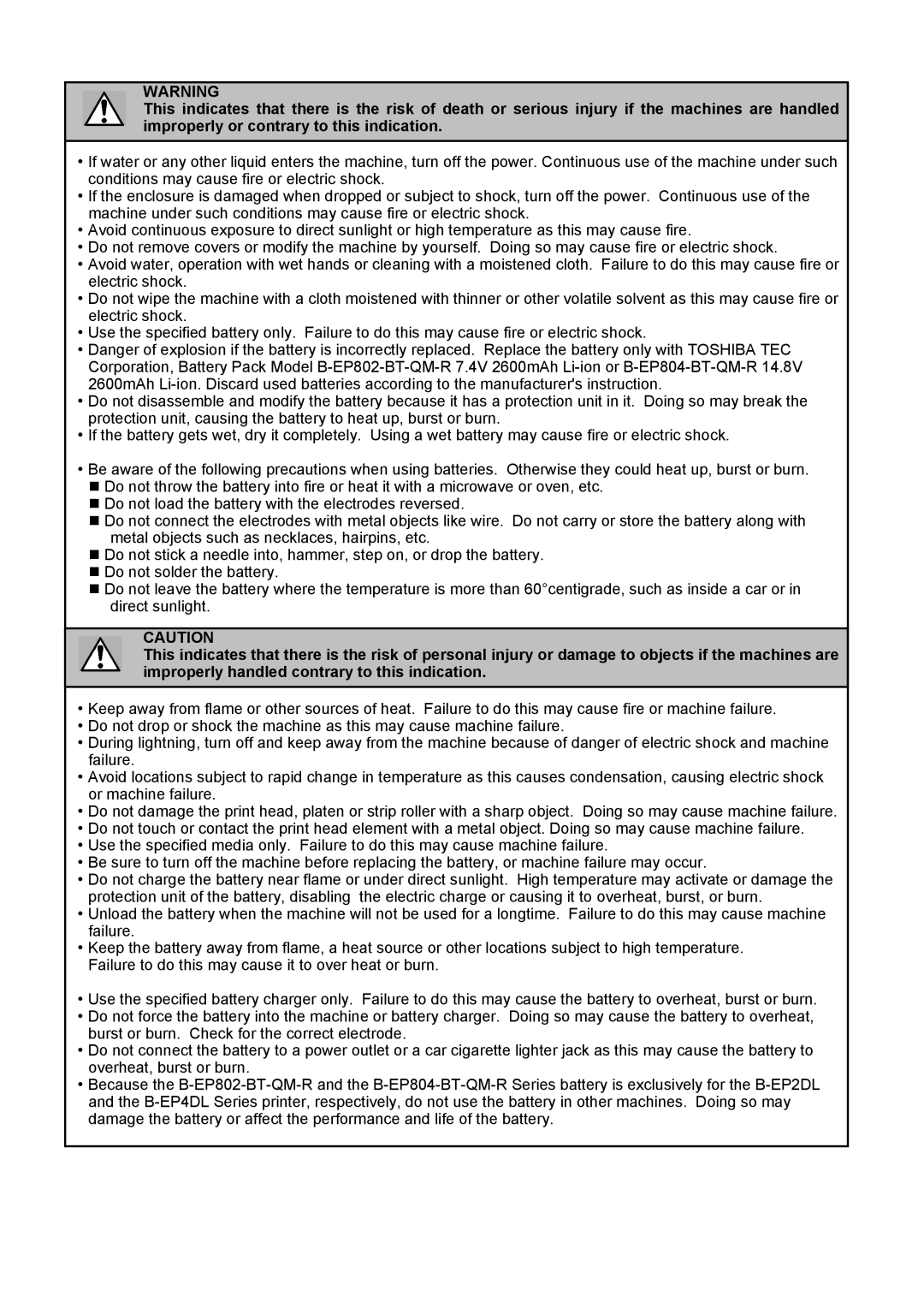 Toshiba B-EP2DL, B-EP4DL owner manual 