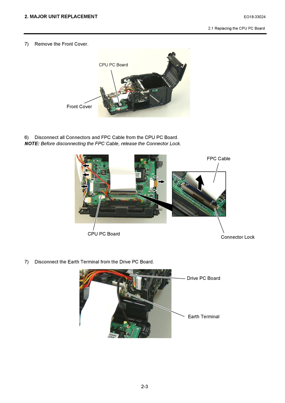 Toshiba B-EP2DL manual Remove the Front Cover 