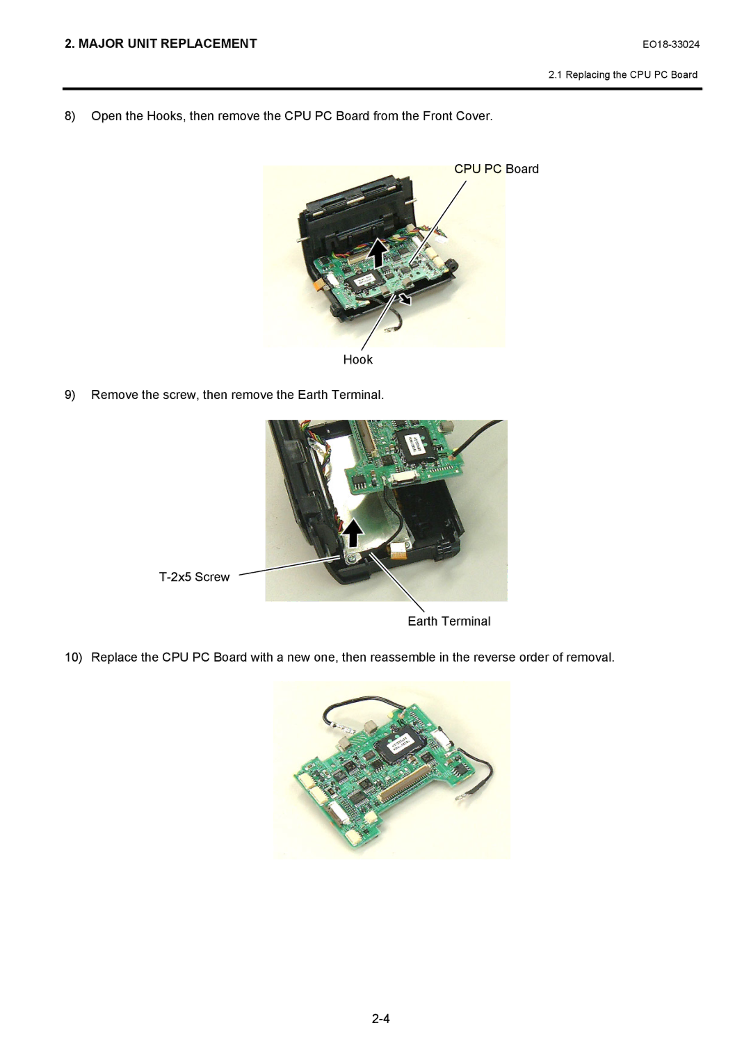 Toshiba B-EP2DL manual Major Unit Replacement 