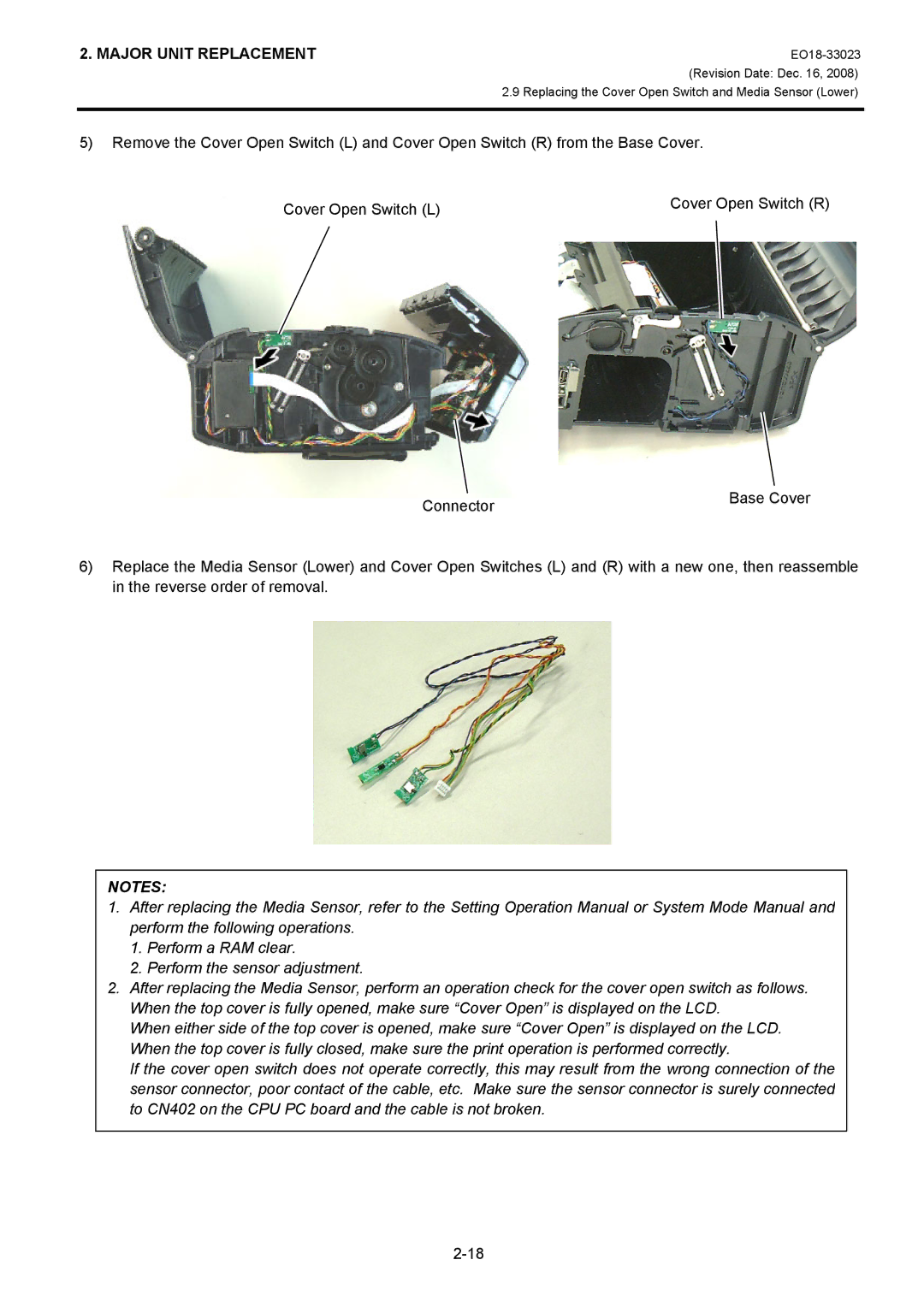 Toshiba B-EP4DL manual Major Unit Replacement 