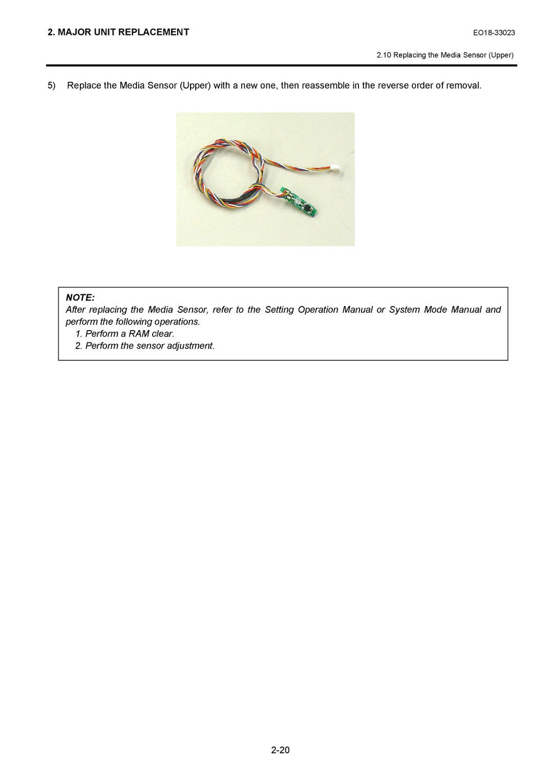 Toshiba B-EP4DL manual Perform a RAM clear Perform the sensor adjustment 