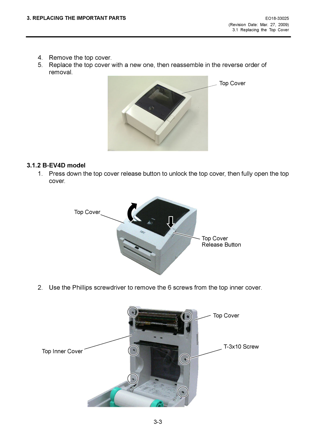 Toshiba B-EV4 manual EV4D model 