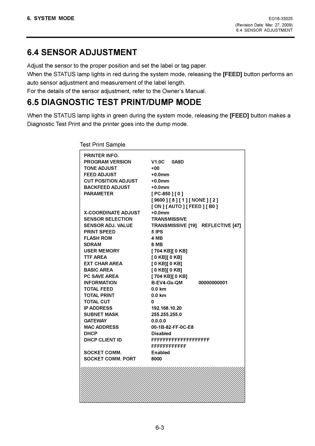 Toshiba B-EV4 manual Sensor Adjustment 