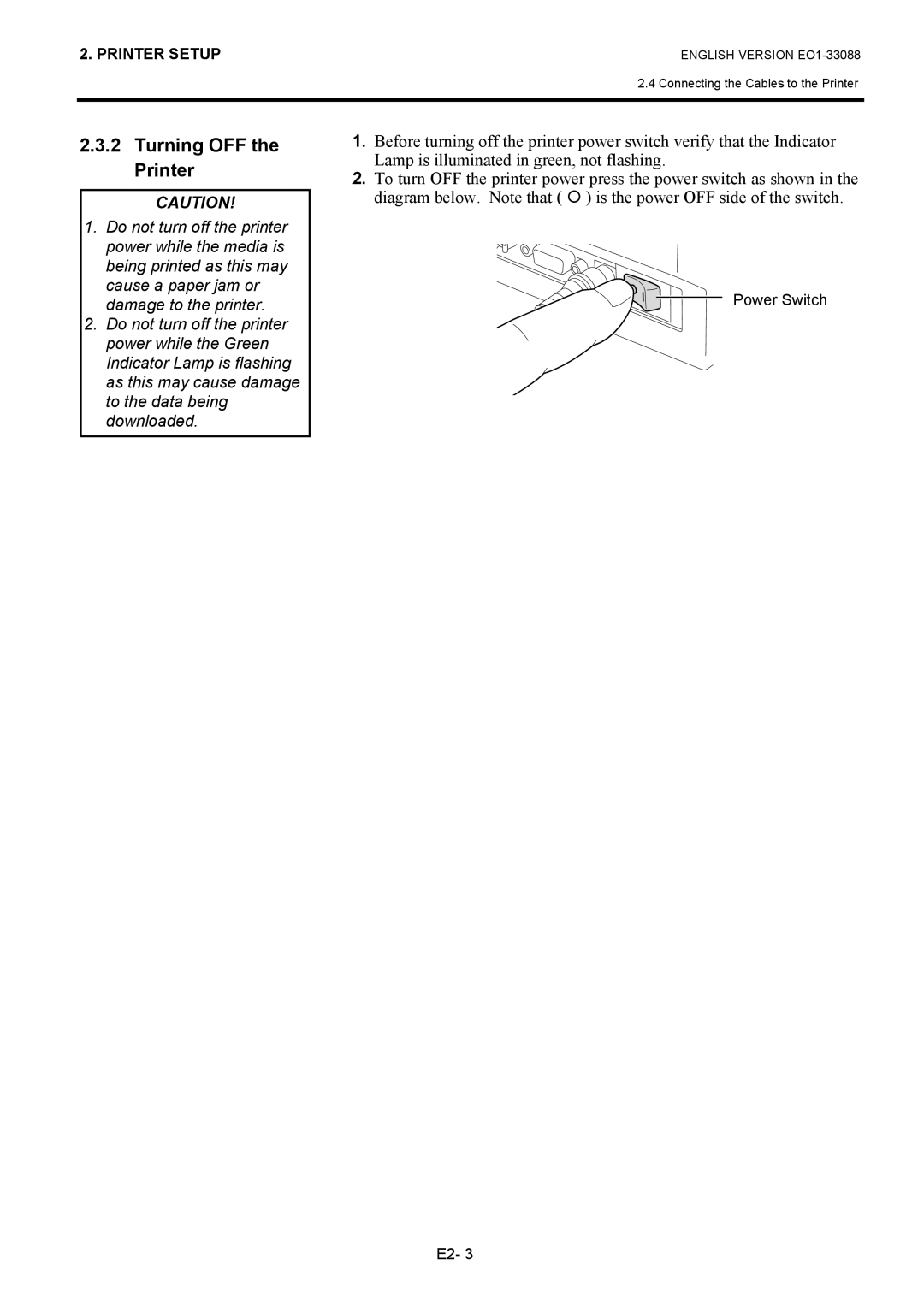 Toshiba B-EV4D owner manual Turning OFF the Printer 