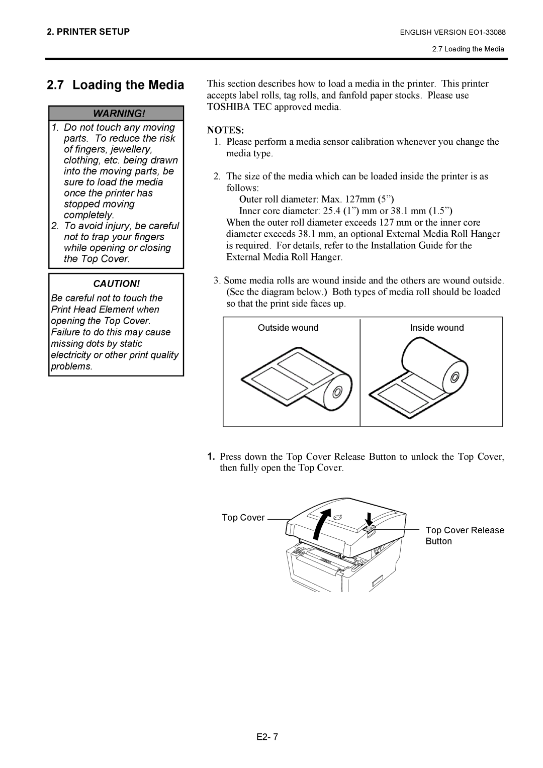 Toshiba B-EV4D owner manual Loading the Media 