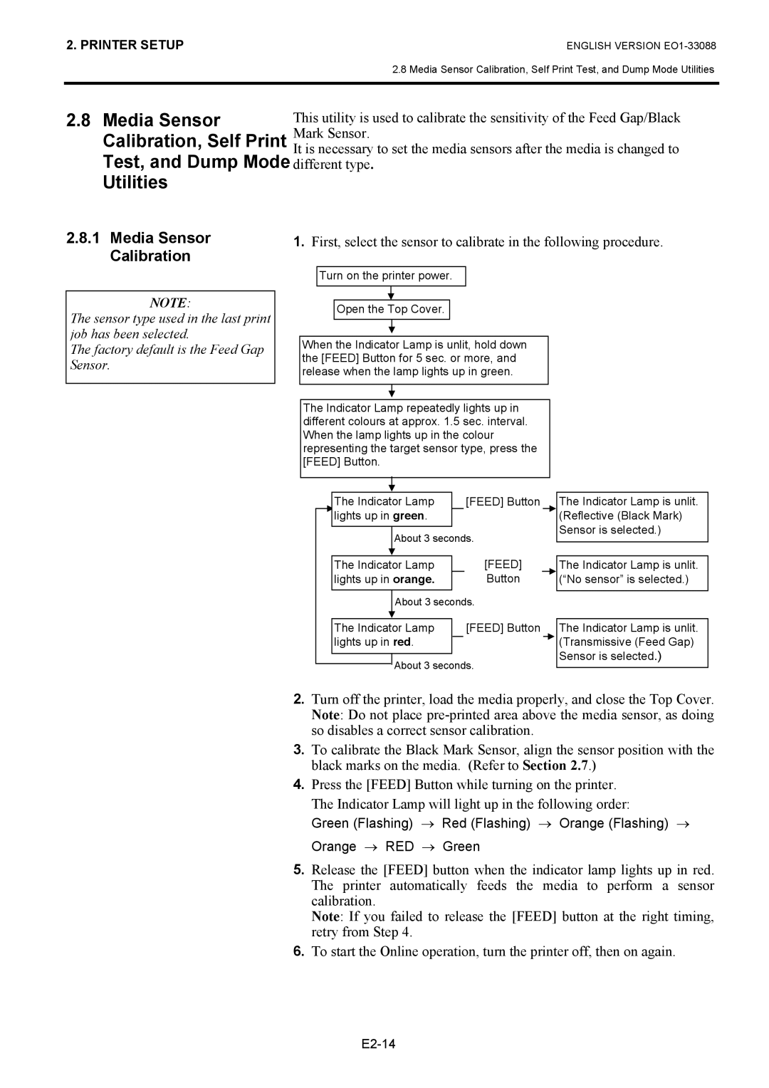 Toshiba B-EV4D owner manual Test, and Dump Mode different type Utilities, Media Sensor Calibration 