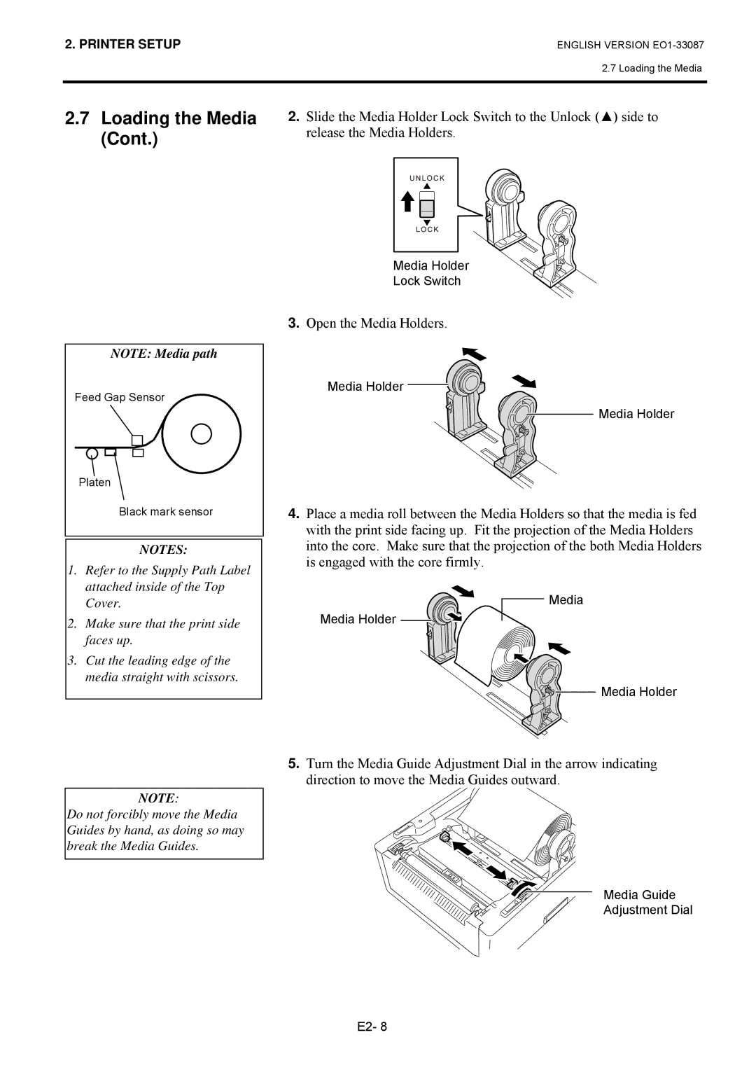 Toshiba EO1-33087, B-EV4T SERIES owner manual Open the Media Holders 