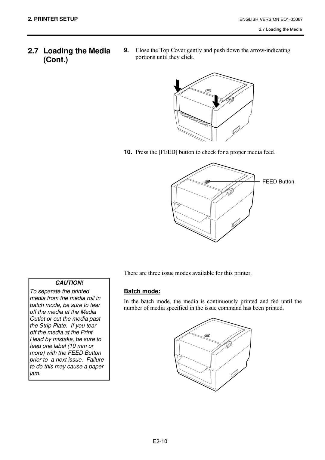 Toshiba EO1-33087, B-EV4T SERIES owner manual Batch mode 