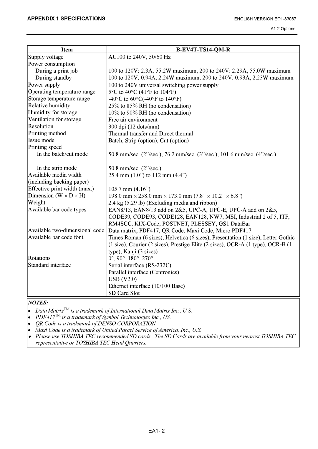 Toshiba B-EV4T owner manual EV4T-TS14-QM-R 