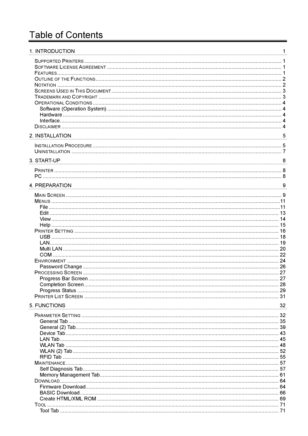 Toshiba B-EX operation manual Table of Contents 