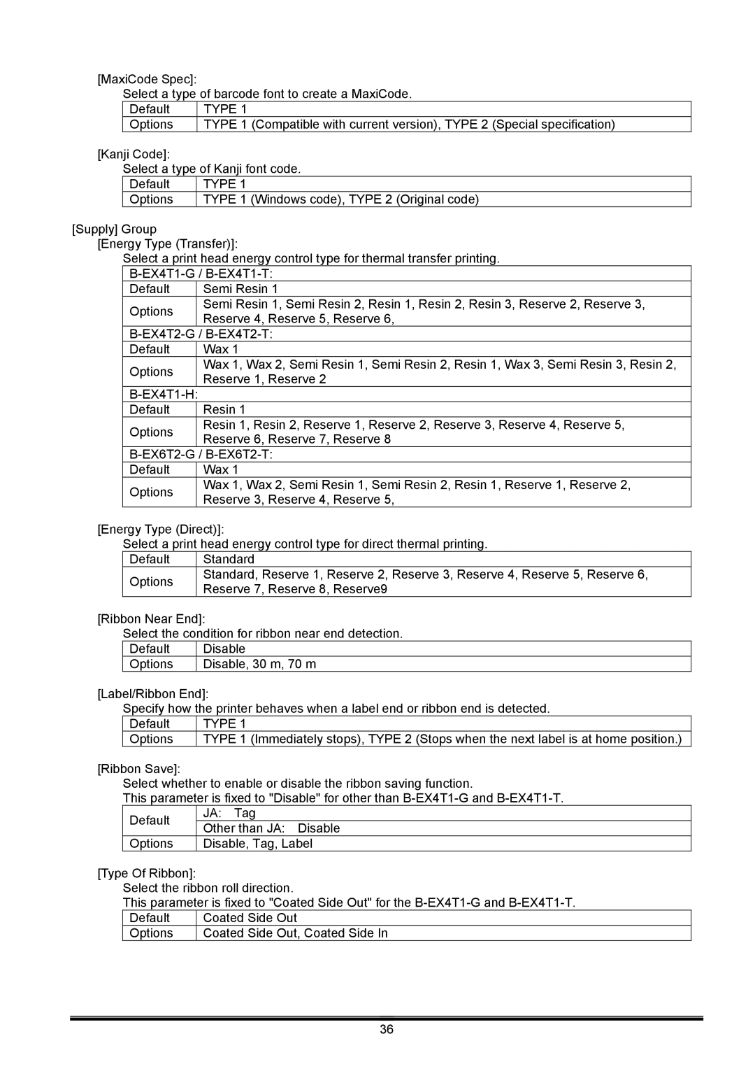 Toshiba B-EX operation manual Type 