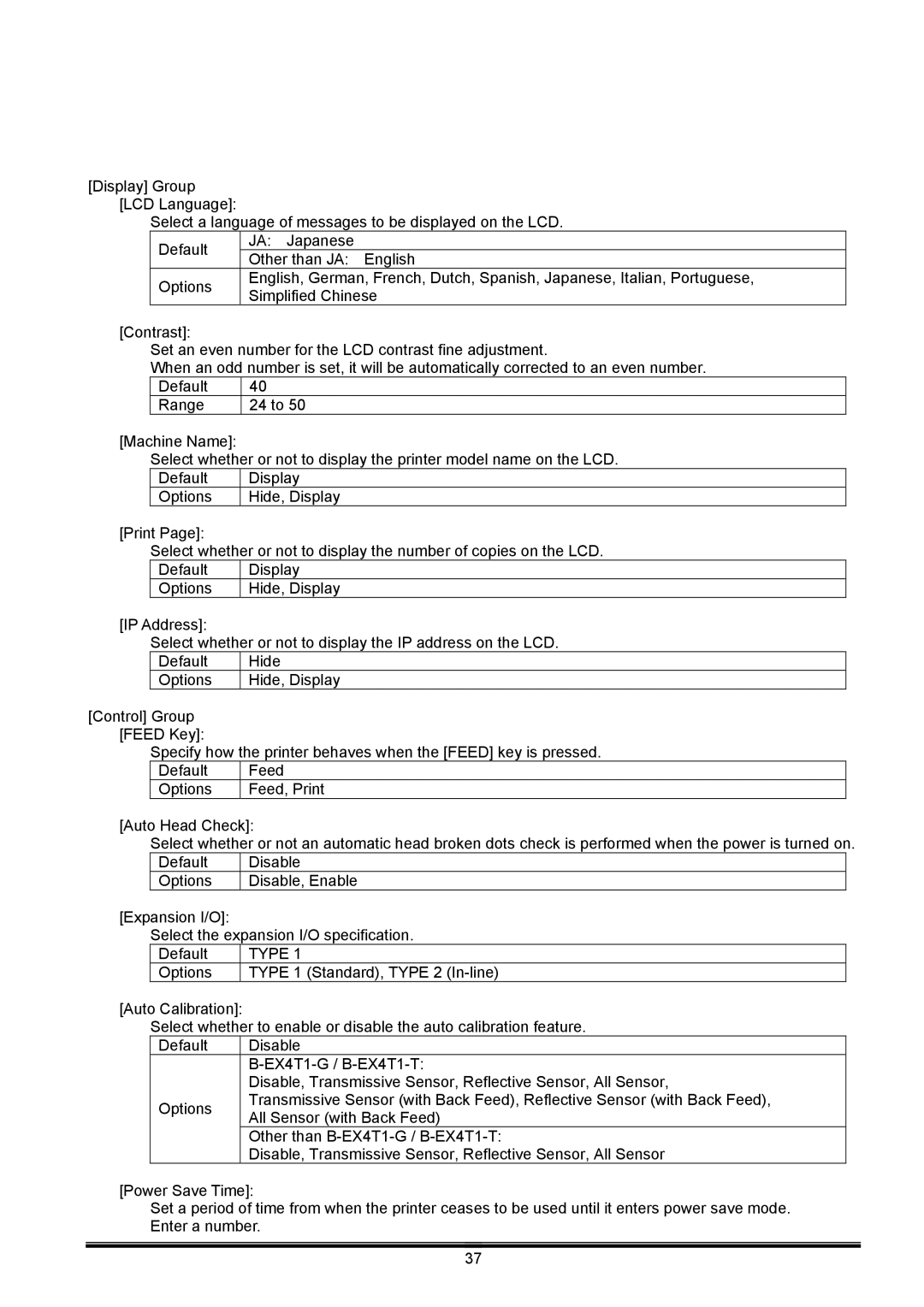 Toshiba B-EX operation manual Type 