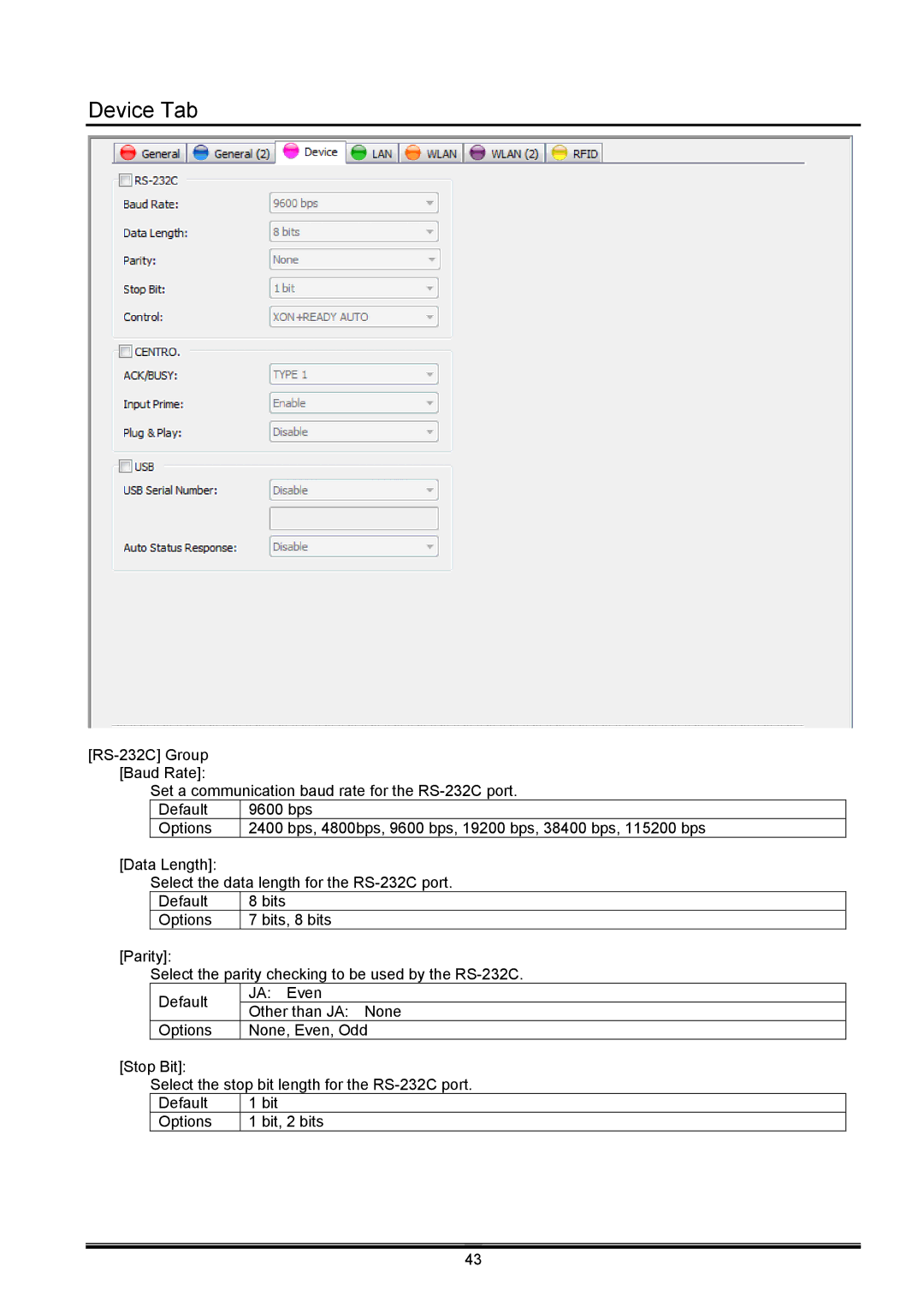 Toshiba B-EX operation manual Device Tab 