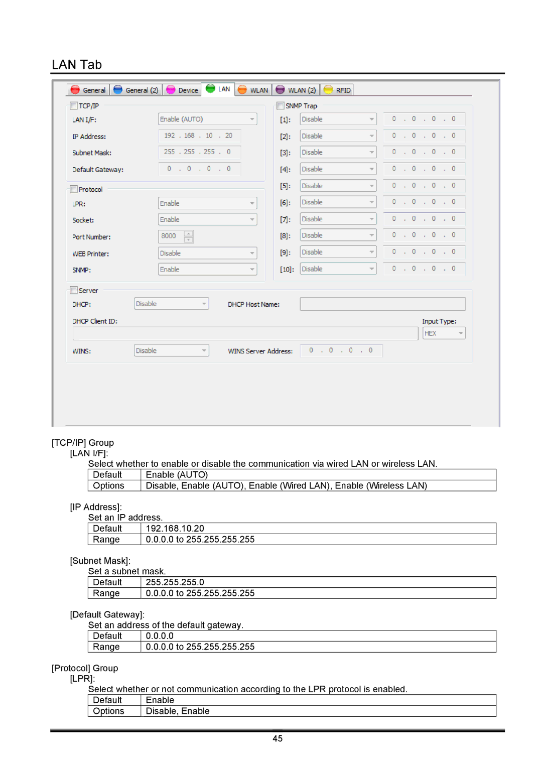 Toshiba B-EX operation manual LAN Tab 