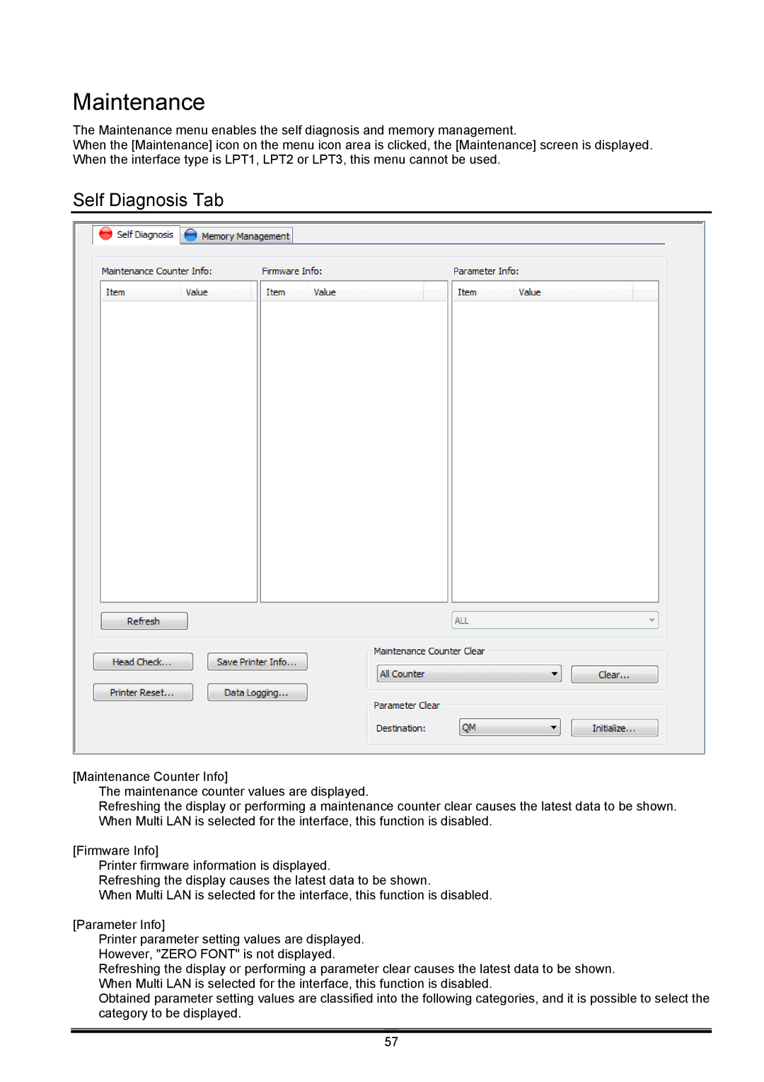 Toshiba B-EX operation manual Maintenance, Self Diagnosis Tab 