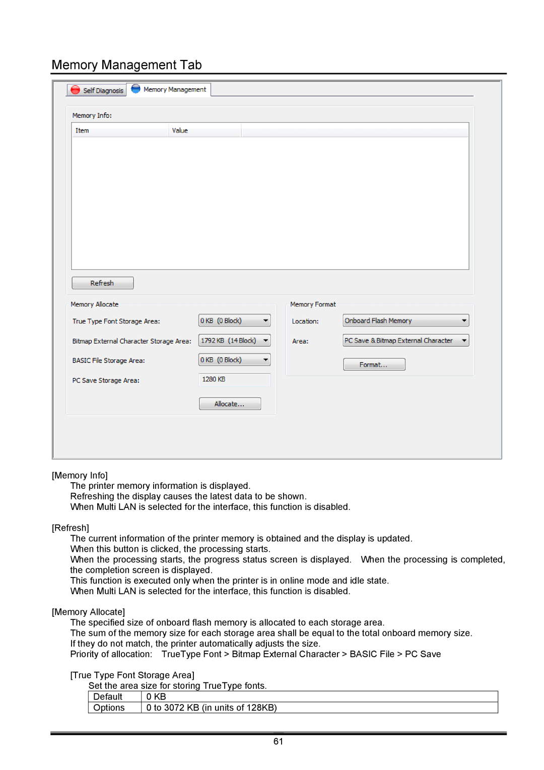 Toshiba B-EX operation manual Memory Management Tab 