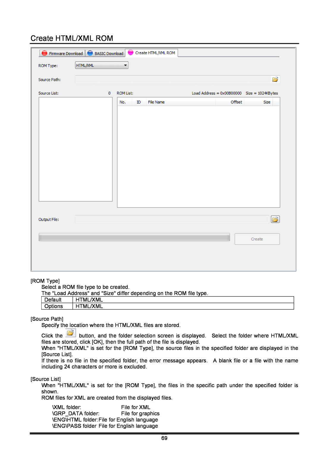 Toshiba B-EX operation manual Create HTML/XML ROM 