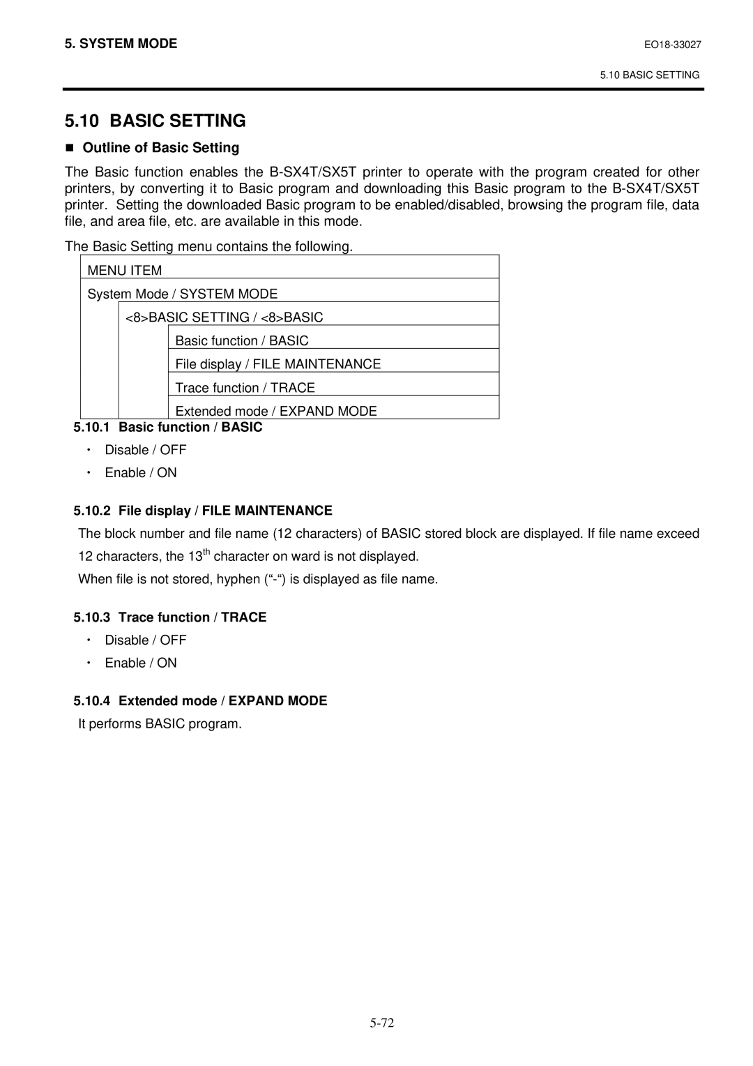 Toshiba B-EX4 manual „ Outline of Basic Setting 