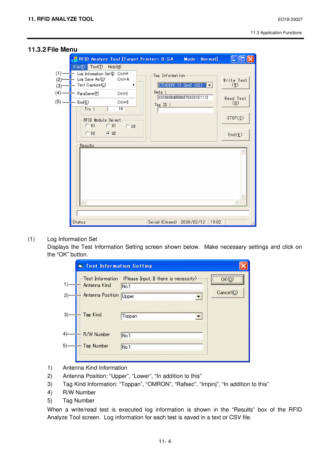 Toshiba B-EX4 manual File Menu 