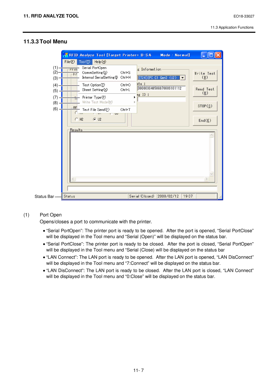 Toshiba B-EX4 manual Tool Menu 